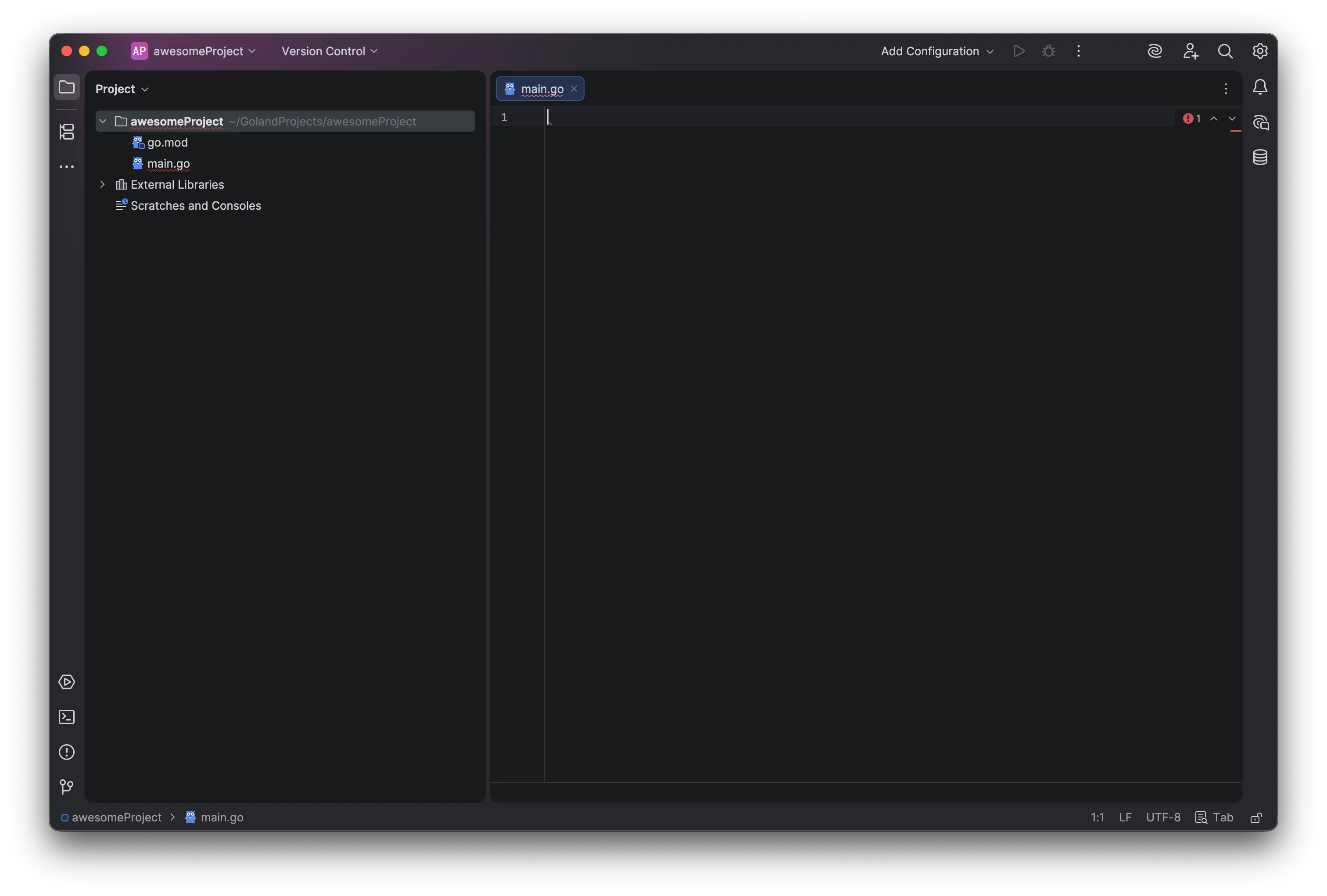 GoLand setup complete
